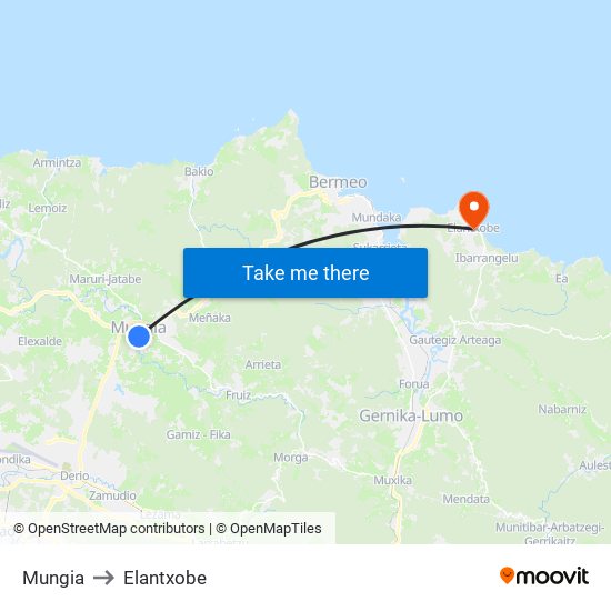 Mungia to Elantxobe map