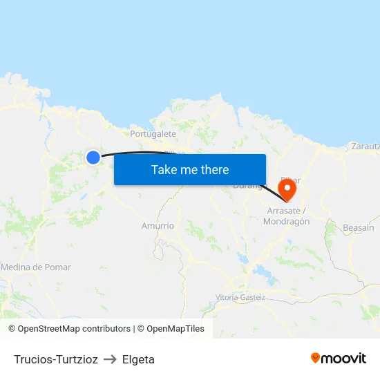 Trucios-Turtzioz to Elgeta map
