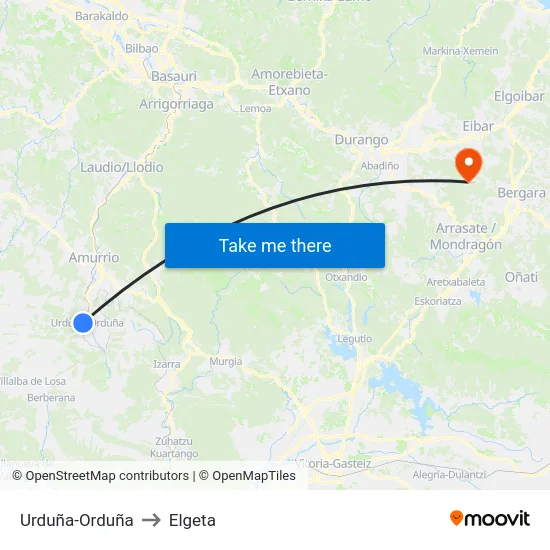 Urduña-Orduña to Elgeta map
