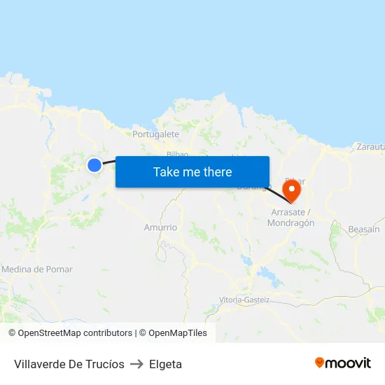 Villaverde De Trucíos to Elgeta map