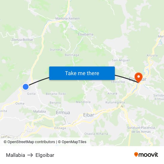 Mallabia to Elgoibar map