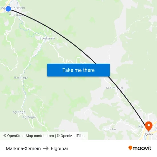 Markina-Xemein to Elgoibar map