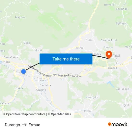 Durango to Ermua map