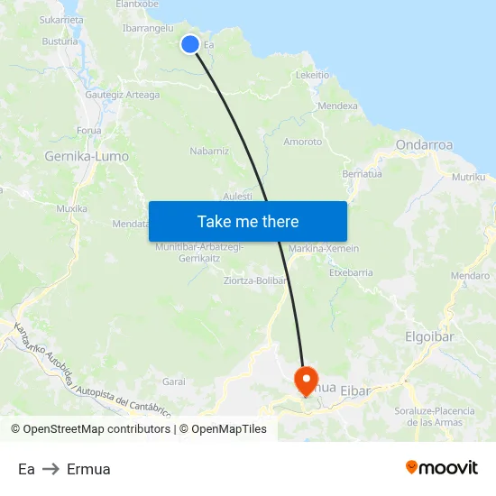 Ea to Ermua map