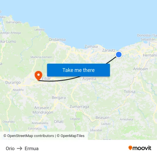 Orio to Ermua map