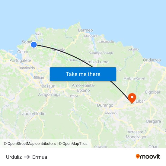 Urduliz to Ermua map