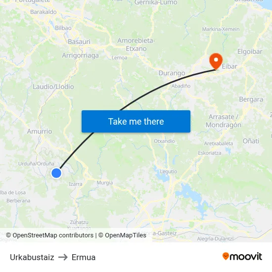 Urkabustaiz to Ermua map