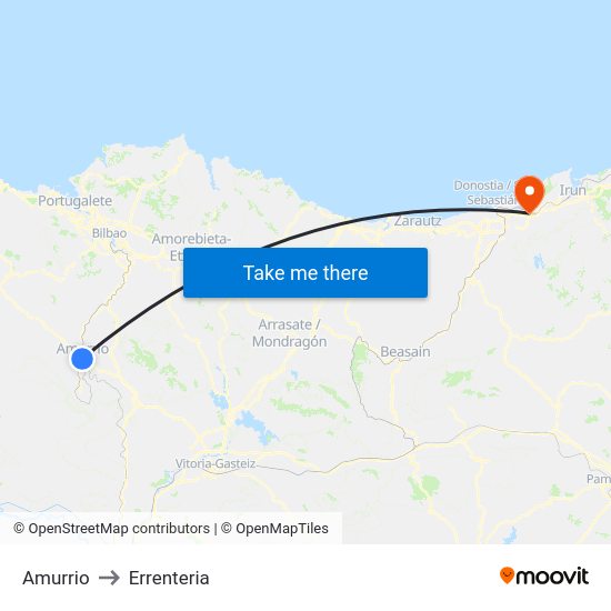 Amurrio to Errenteria map