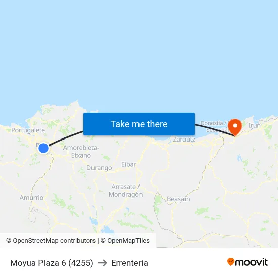 Moyua Plaza 6 (4255) to Errenteria map