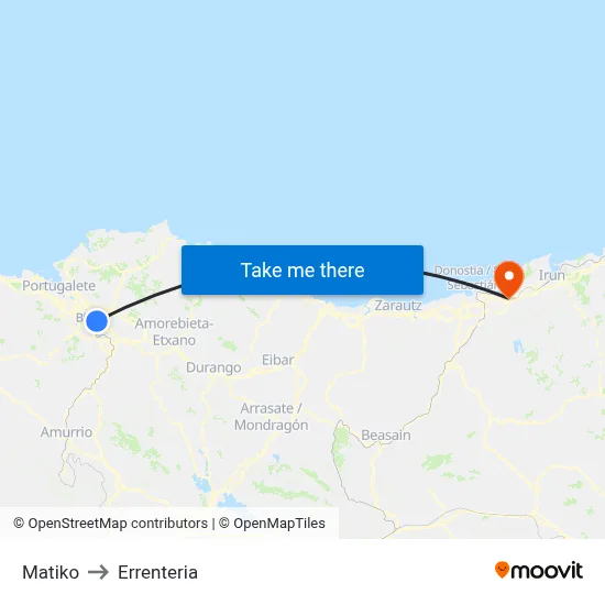 Matiko to Errenteria map