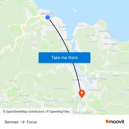 Bermeo to Forua map