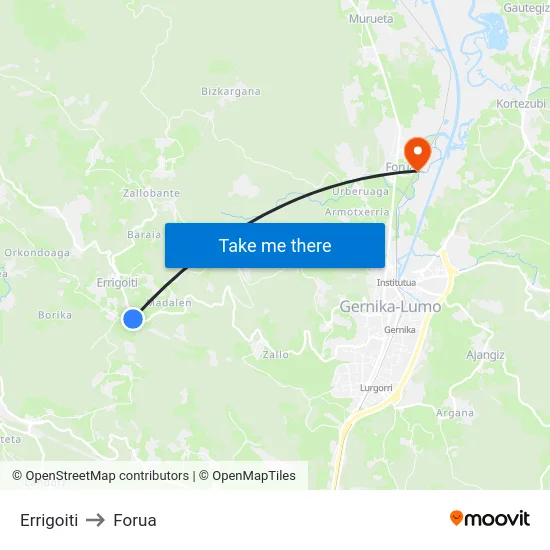 Errigoiti to Forua map