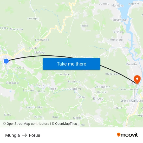 Mungia to Forua map