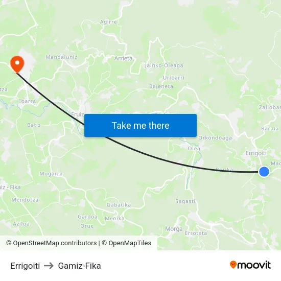 Errigoiti to Gamiz-Fika map