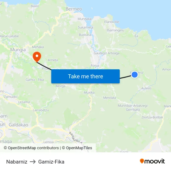 Nabarniz to Gamiz-Fika map