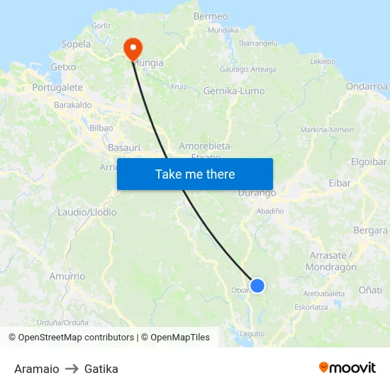 Aramaio to Gatika map