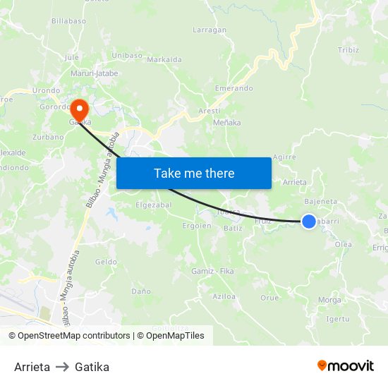 Arrieta to Gatika map