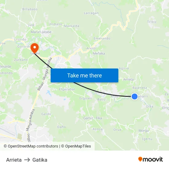 Arrieta to Gatika map
