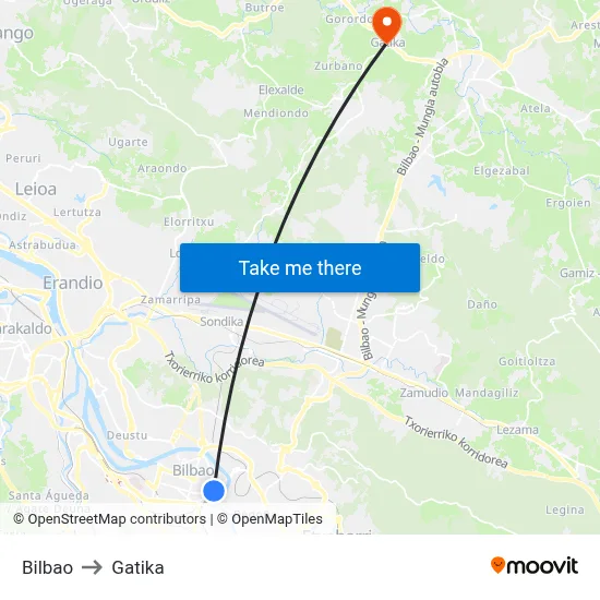 Bilbao to Gatika map