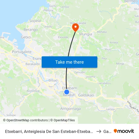 Etxebarri, Anteiglesia De San Esteban-Etxebarri Doneztebeko Elizatea to Gatika map