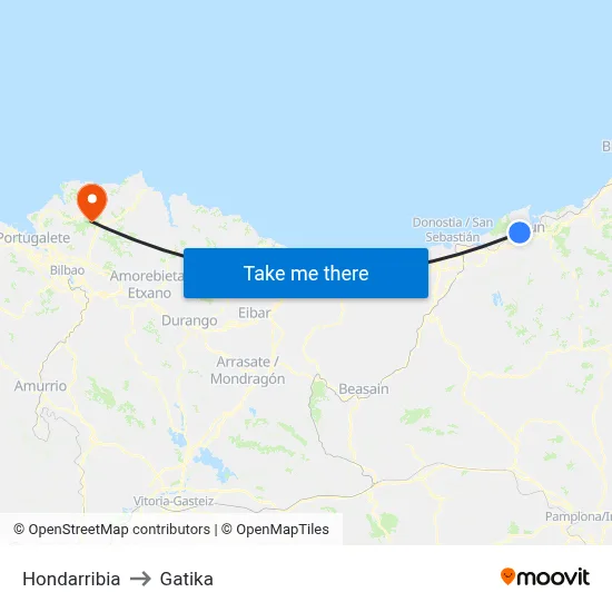 Hondarribia to Gatika map