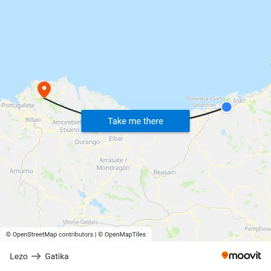 Lezo to Gatika map