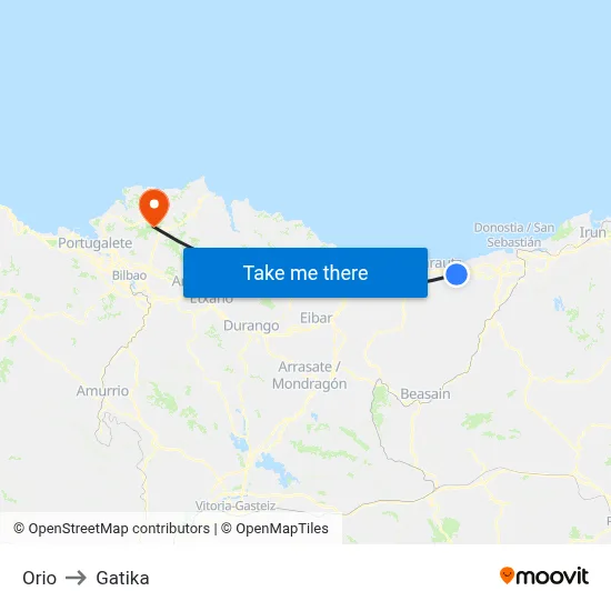 Orio to Gatika map