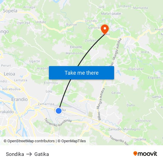 Sondika to Gatika map