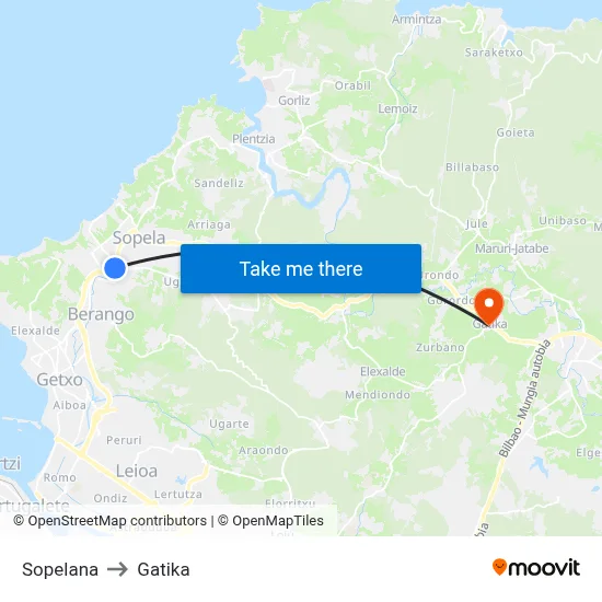 Sopelana to Gatika map