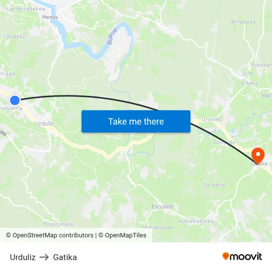 Urduliz to Gatika map