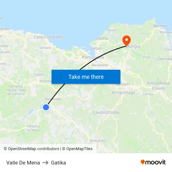 Valle De Mena to Gatika map