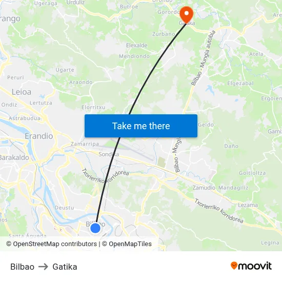 Bilbao to Gatika map