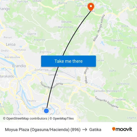 Moyua Plaza (Ogasuna/Hacienda) (896) to Gatika map