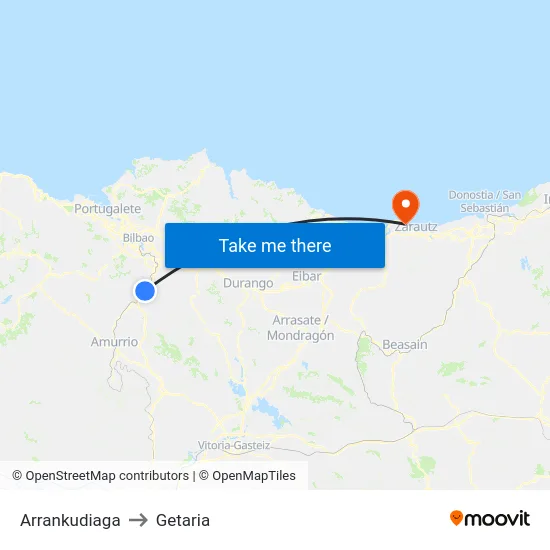 Arrankudiaga to Getaria map