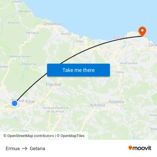 Ermua to Getaria map