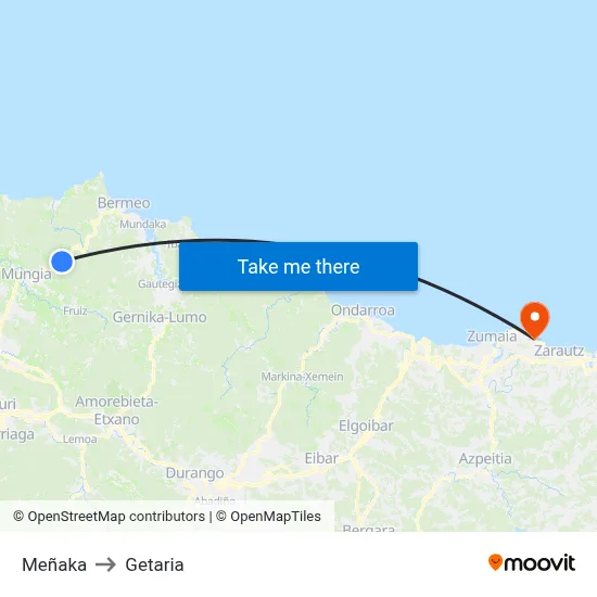 Meñaka to Getaria map