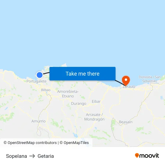 Sopelana to Getaria map