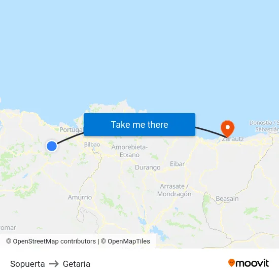 Sopuerta to Getaria map