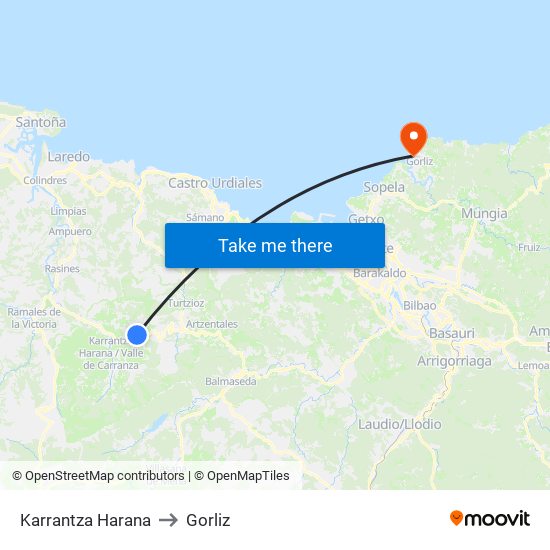 Karrantza Harana to Gorliz map