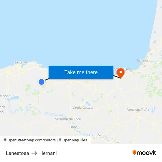 Lanestosa to Hernani map