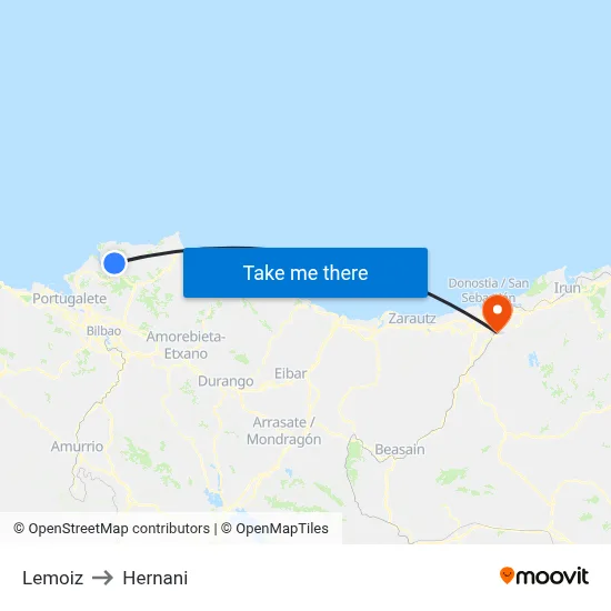 Lemoiz to Hernani map