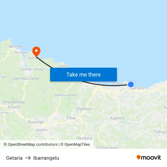 Getaria to Ibarrangelu map