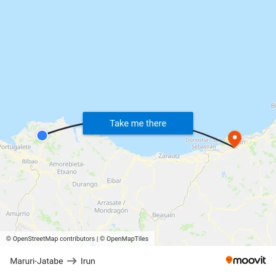 Maruri-Jatabe to Irun map