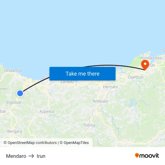 Mendaro to Irun map