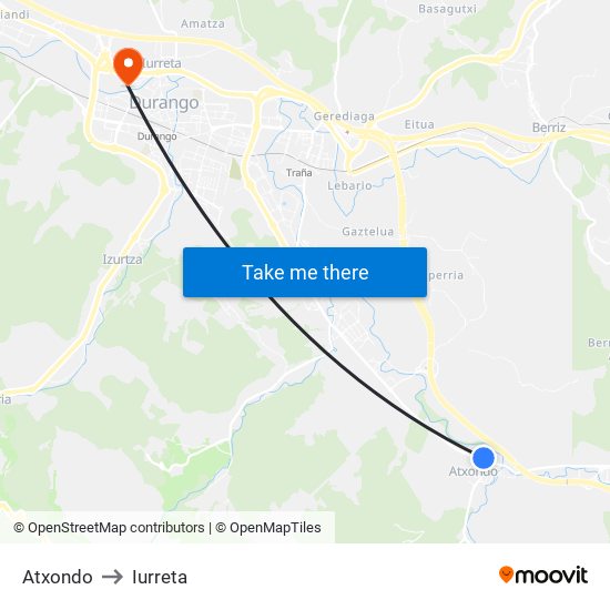 Atxondo to Iurreta map