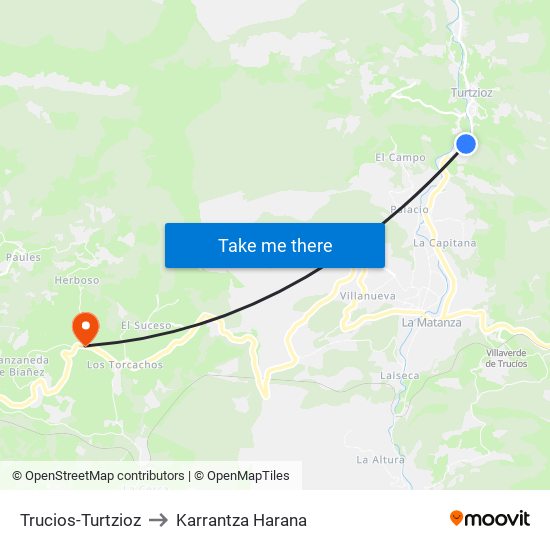 Trucios-Turtzioz to Karrantza Harana map
