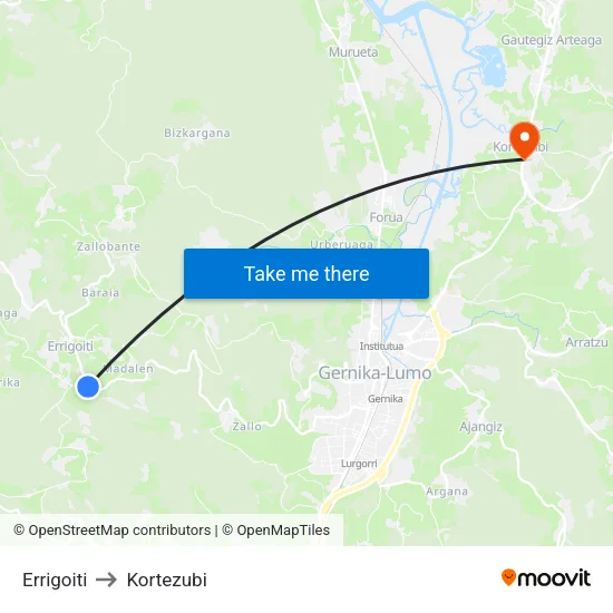 Errigoiti to Kortezubi map