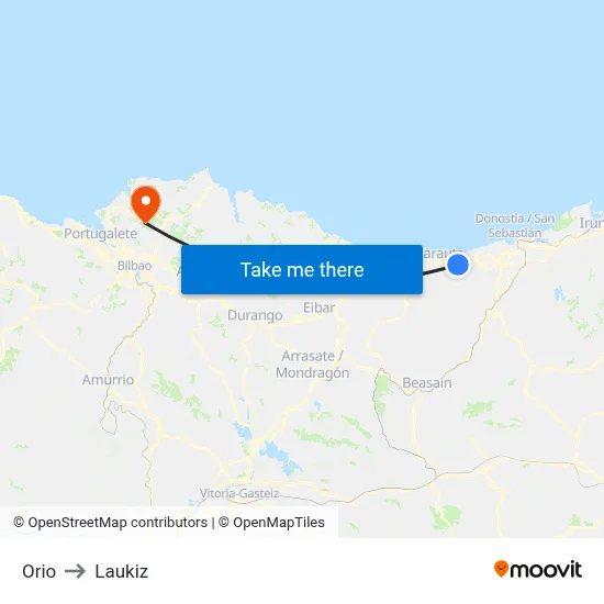 Orio to Laukiz map