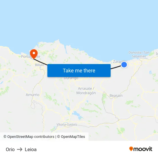 Orio to Leioa map