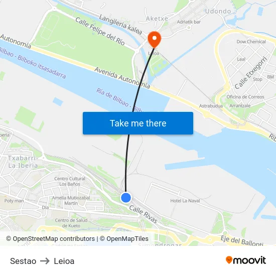 Sestao to Leioa map